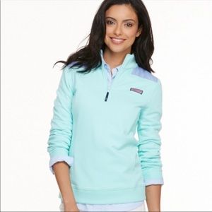 Vineyard Vines Mint Quarter Zip Shep Pullover
